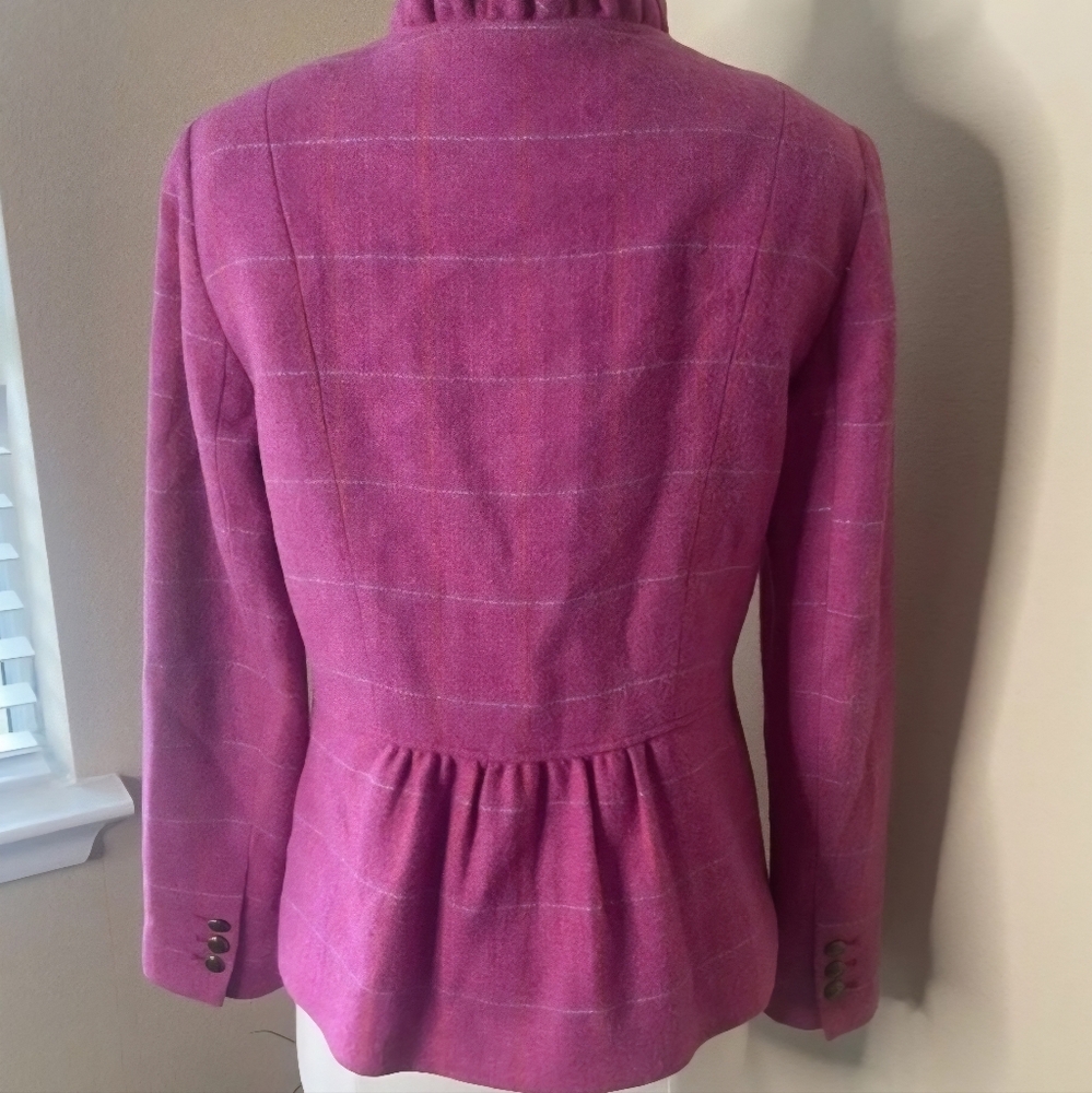 Talbots Pink Ruffle-Trim Blazer - Picture 3 of 8